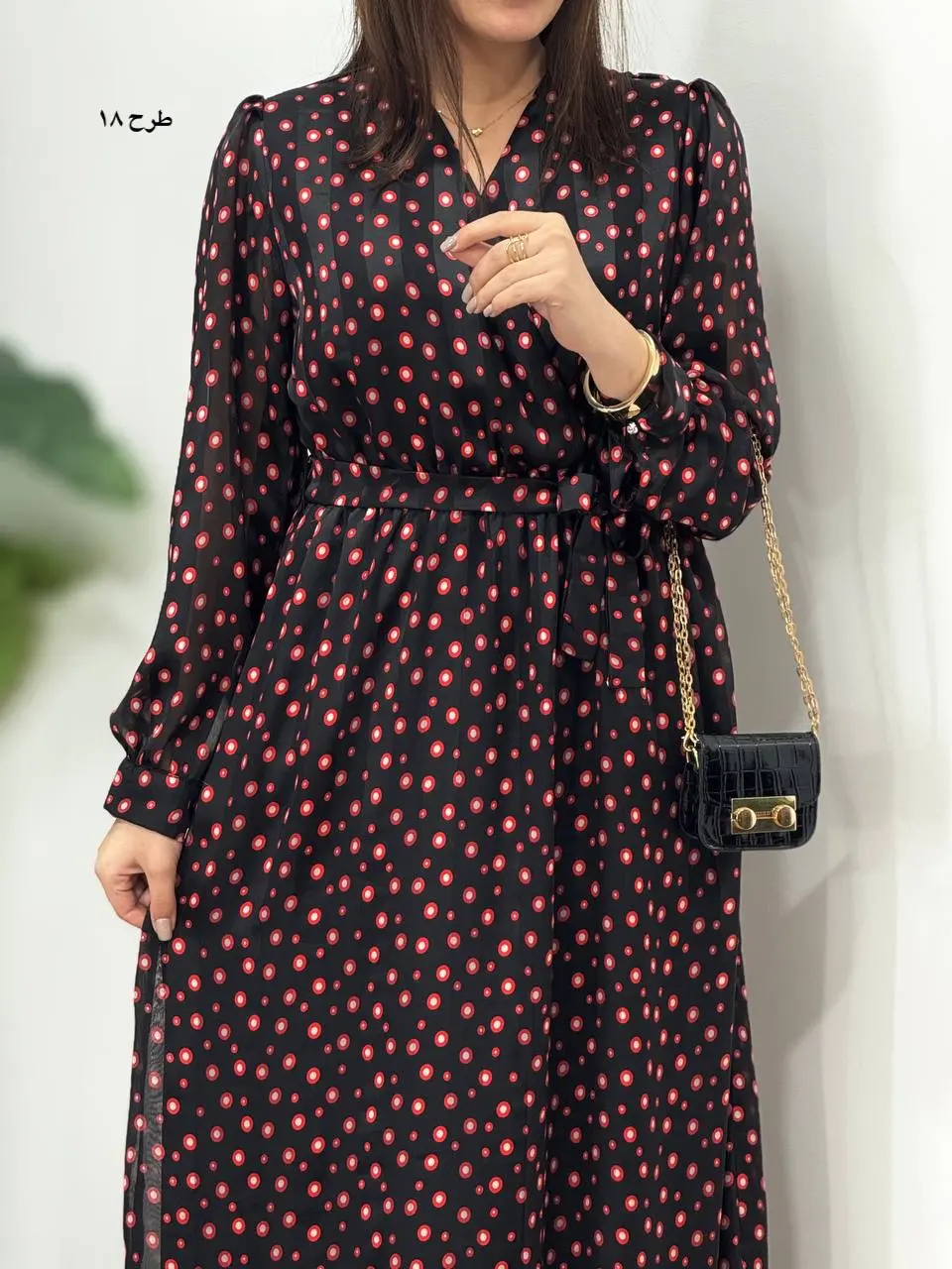 پیراهن بلند حریر آستردار آوا کد 4397